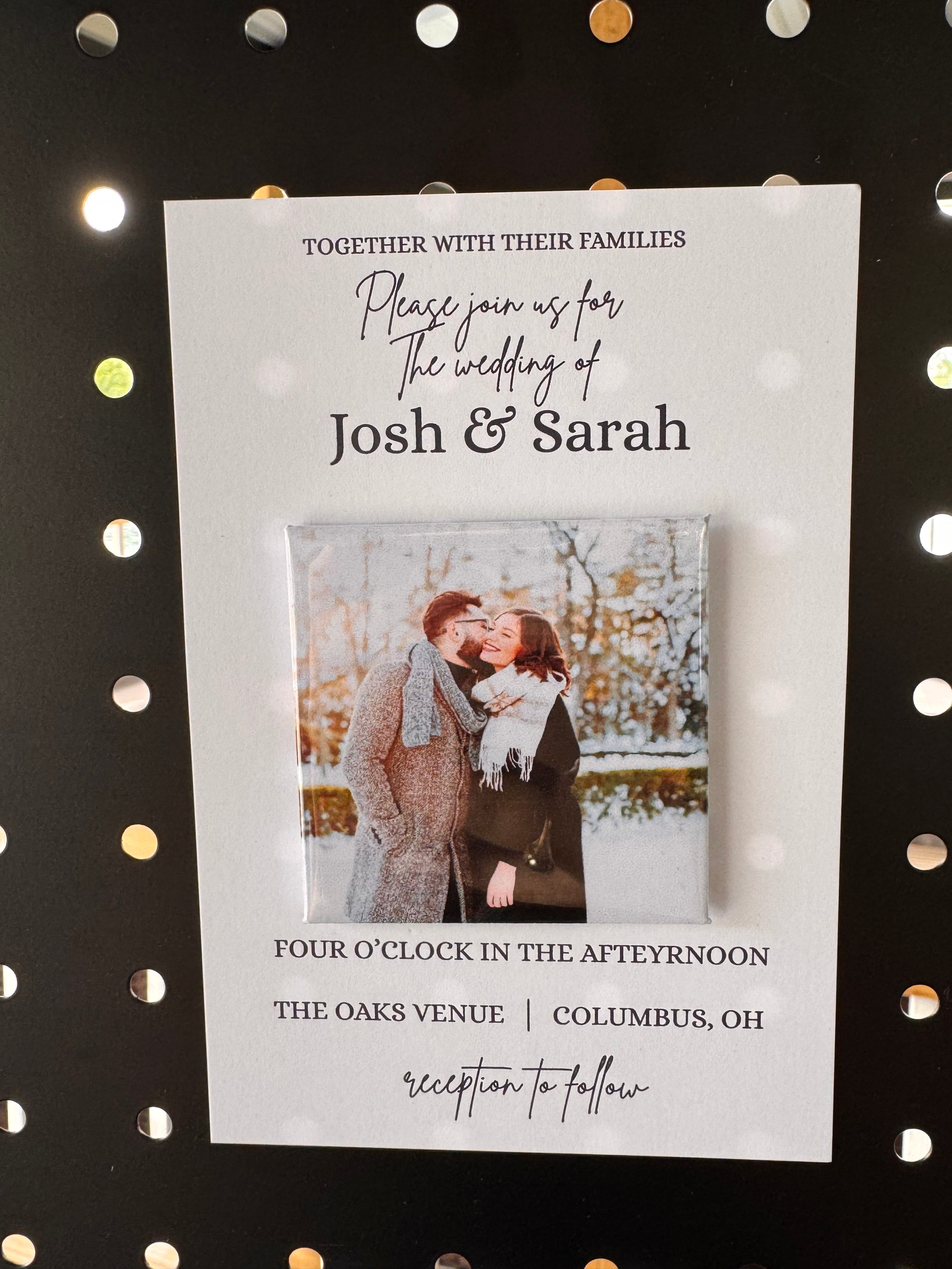 Custom Wedding Invitations with 2.5 x 2.5 magnet