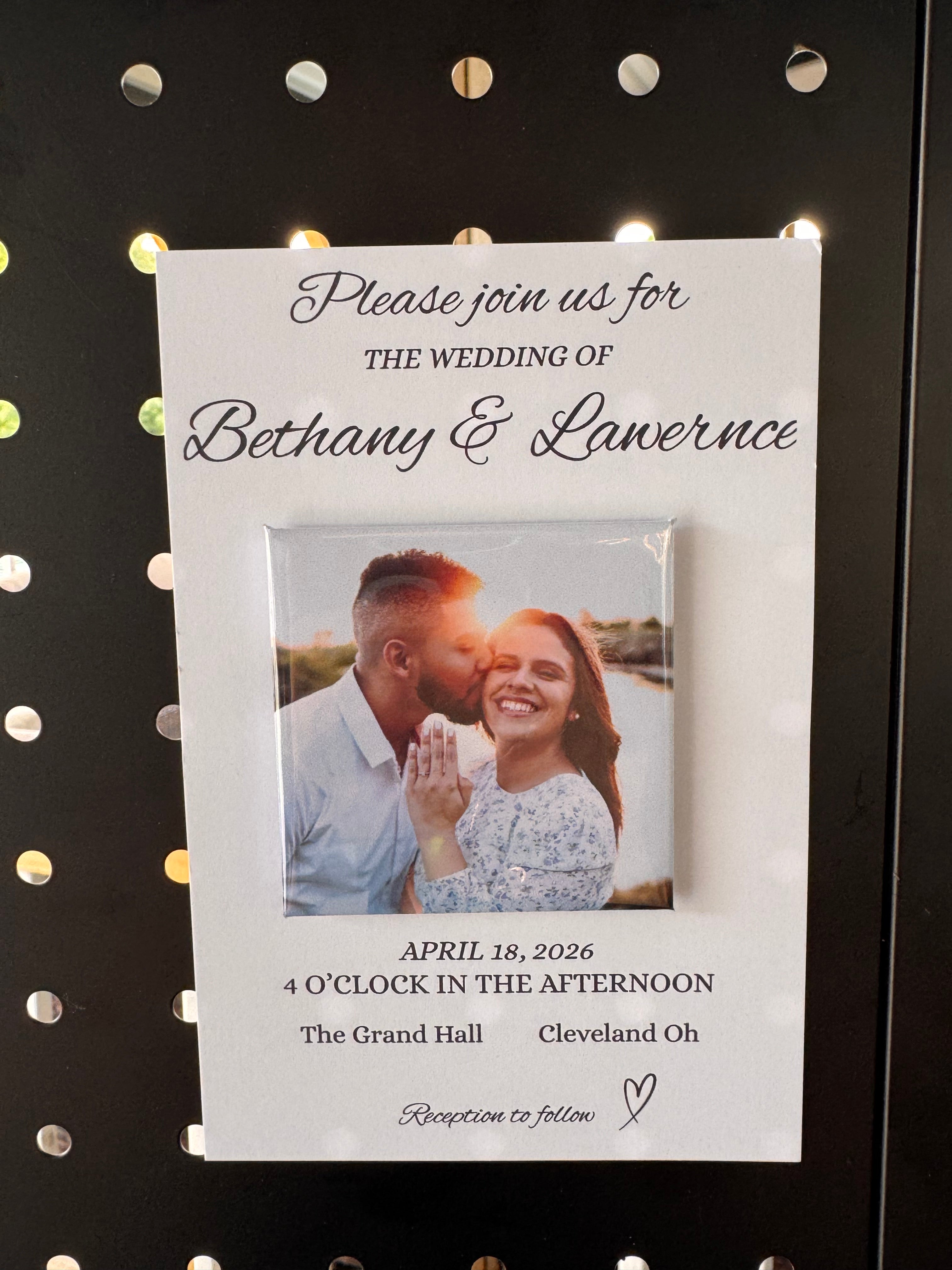 Custom Wedding Invitations with 2.5 x 2.5 magnet